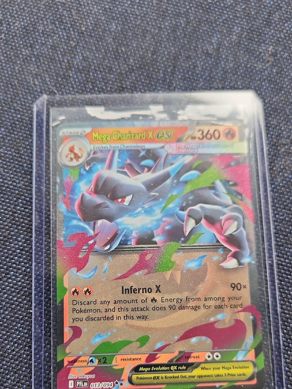 Mega Charizard X EX 013/094 In Sleeve And Hard Case